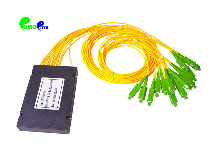 ABS Module 1x16 Fiber Optic PLC Splitter Splice / Pigtailed 2.0mm SC APC Connector Type